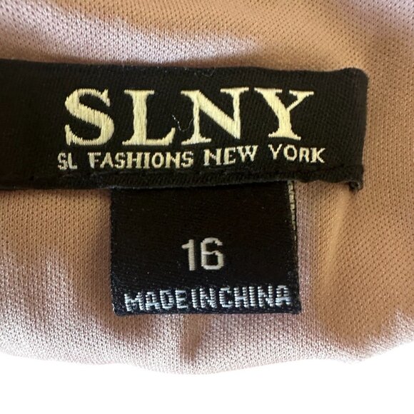 SL Fashions SLNY Floral Sequin Lace Sheer Yoke Dress Tea Length Size 16 NWT - Picture 8 of 16